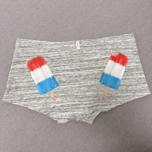 PINK Victoria’s Secret Red White Blue Popsicle July 4 Boyshort Panty Underwear